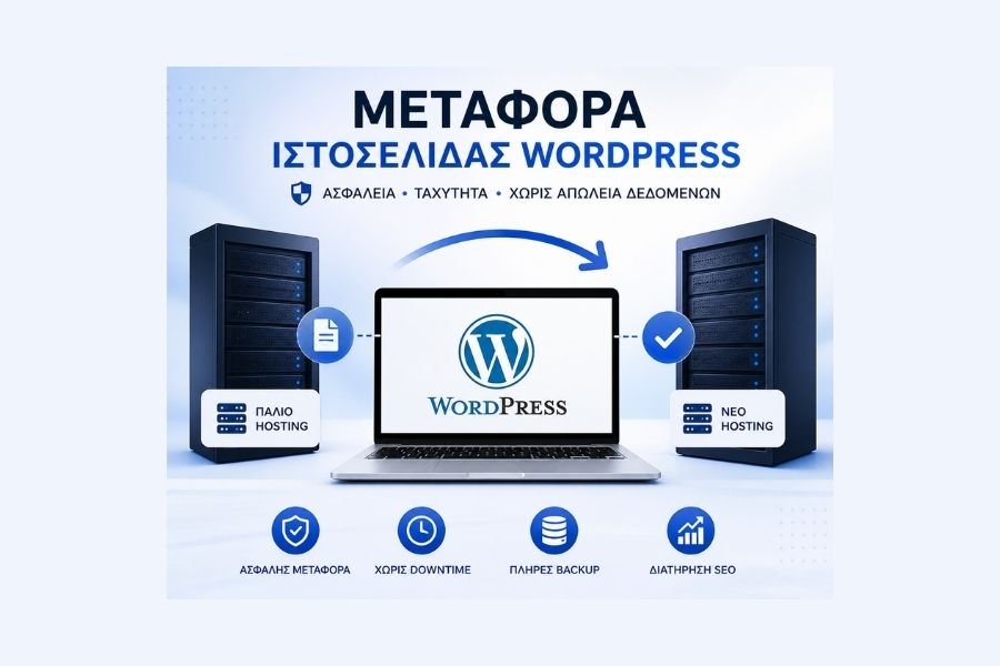 Υπηρεσία μεταφοράς WordPress website σε νέο server με backup, SEO διατήρηση και χωρίς downtime