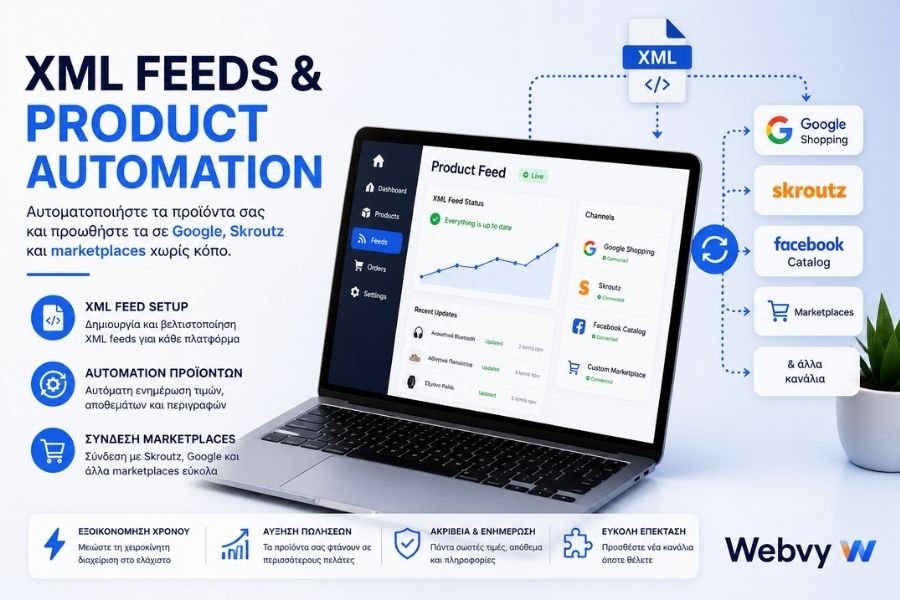 XML feeds και αυτοματοποίηση προϊόντων για WooCommerce με σύνδεση σε Skroutz, Google και marketplaces